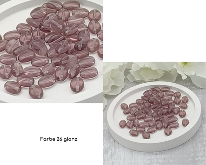 Plättchen, Oval / Bohne klein glanz, 15 Stück