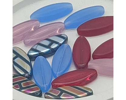 Plättchen flach lang oval, 6 Stück