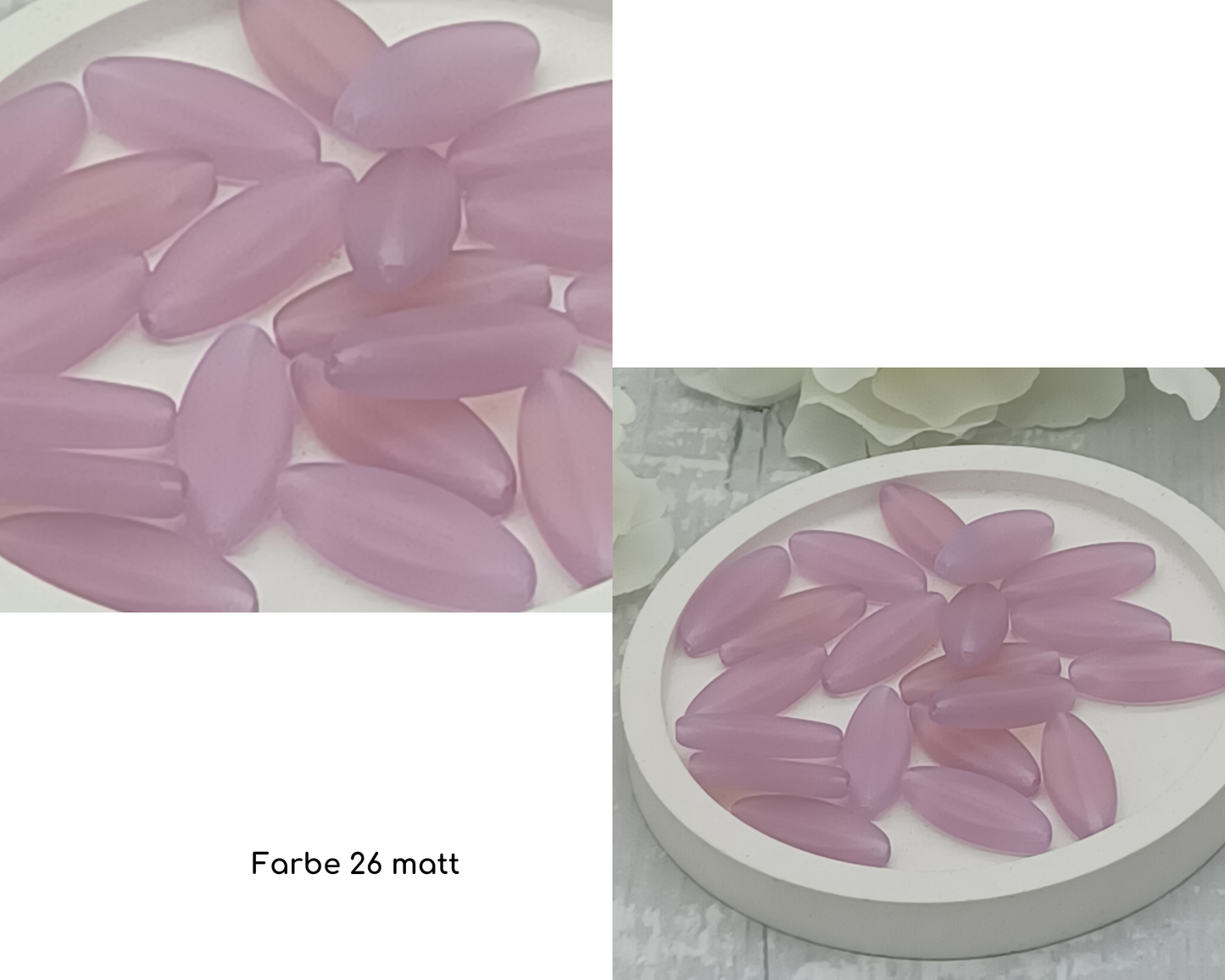 Plättchen flach lang oval, 6 Stück