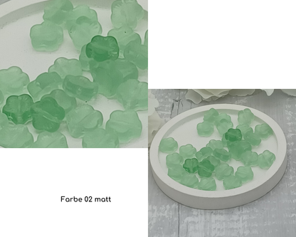 Motiv Plättchen Blümchen, rund flach, matt, 15 Stück