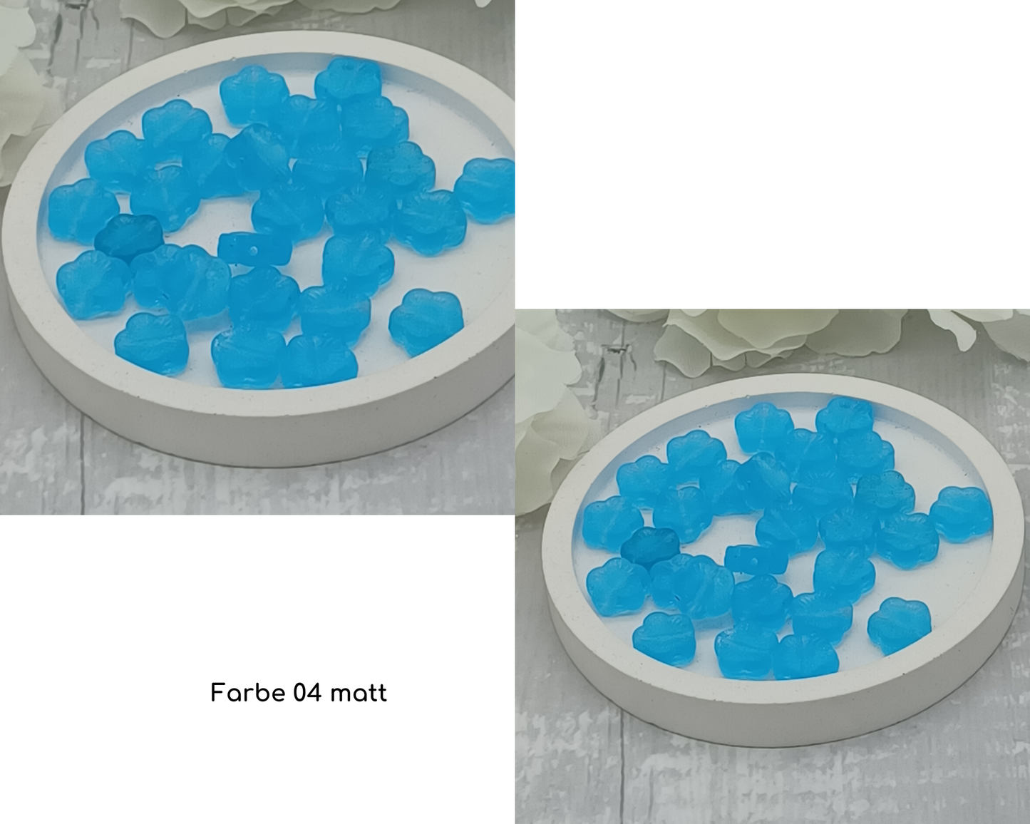 Motiv Plättchen Blümchen, rund flach, matt, 15 Stück