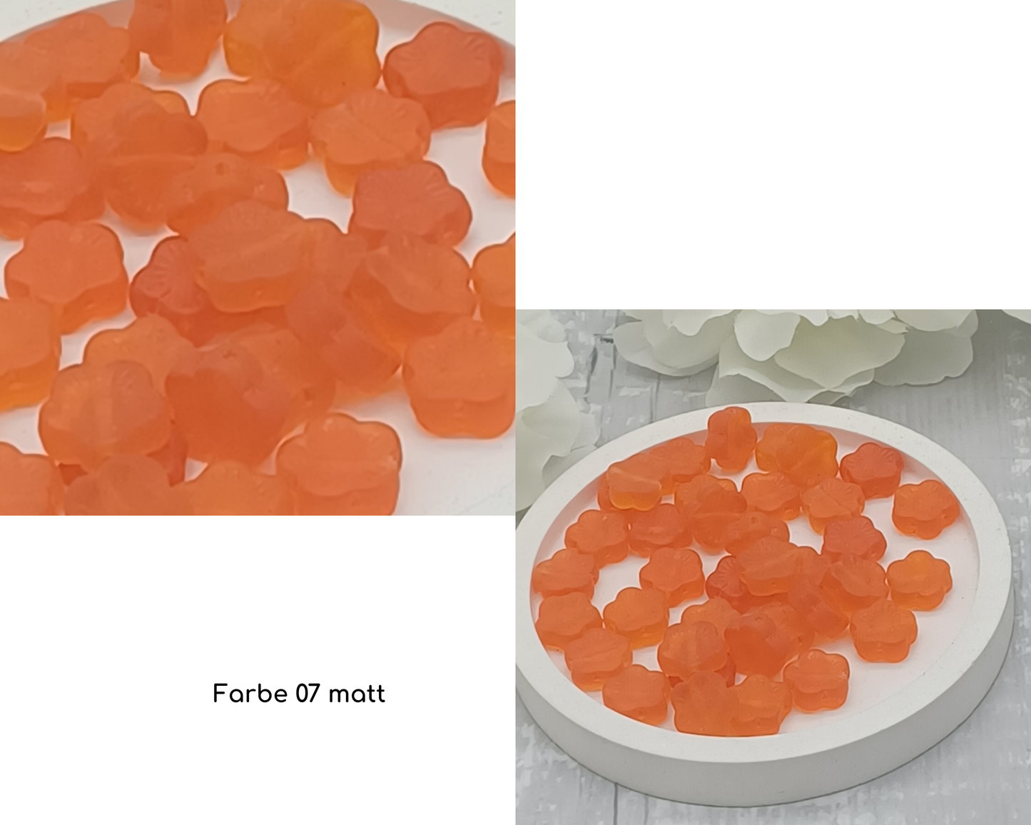 Motiv Plättchen Blümchen, rund flach, matt, 15 Stück