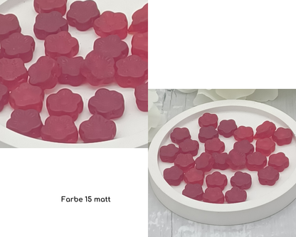 Motiv Plättchen Blümchen, rund flach, matt, 15 Stück
