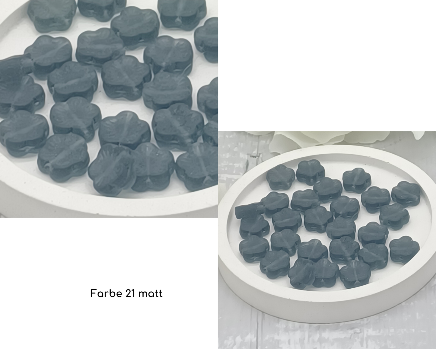 Motiv Plättchen Blümchen, rund flach, matt, 15 Stück