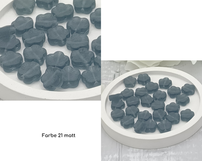 Motiv Plättchen Blümchen, rund flach, matt, 15 Stück