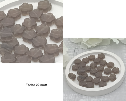 Motiv Plättchen Blümchen, rund flach, matt, 15 Stück