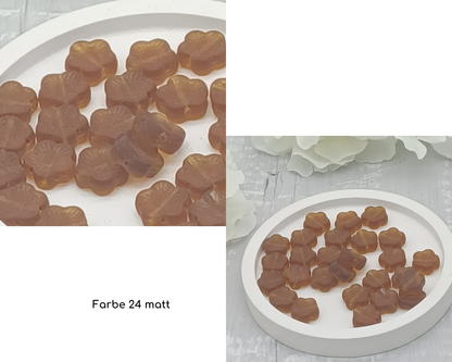 Motiv Plättchen Blümchen, rund flach, matt, 15 Stück