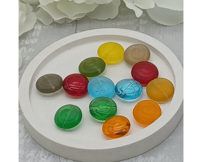 Plättchen, rund, Schneckenrillen ,flach Rund, 5 Stück