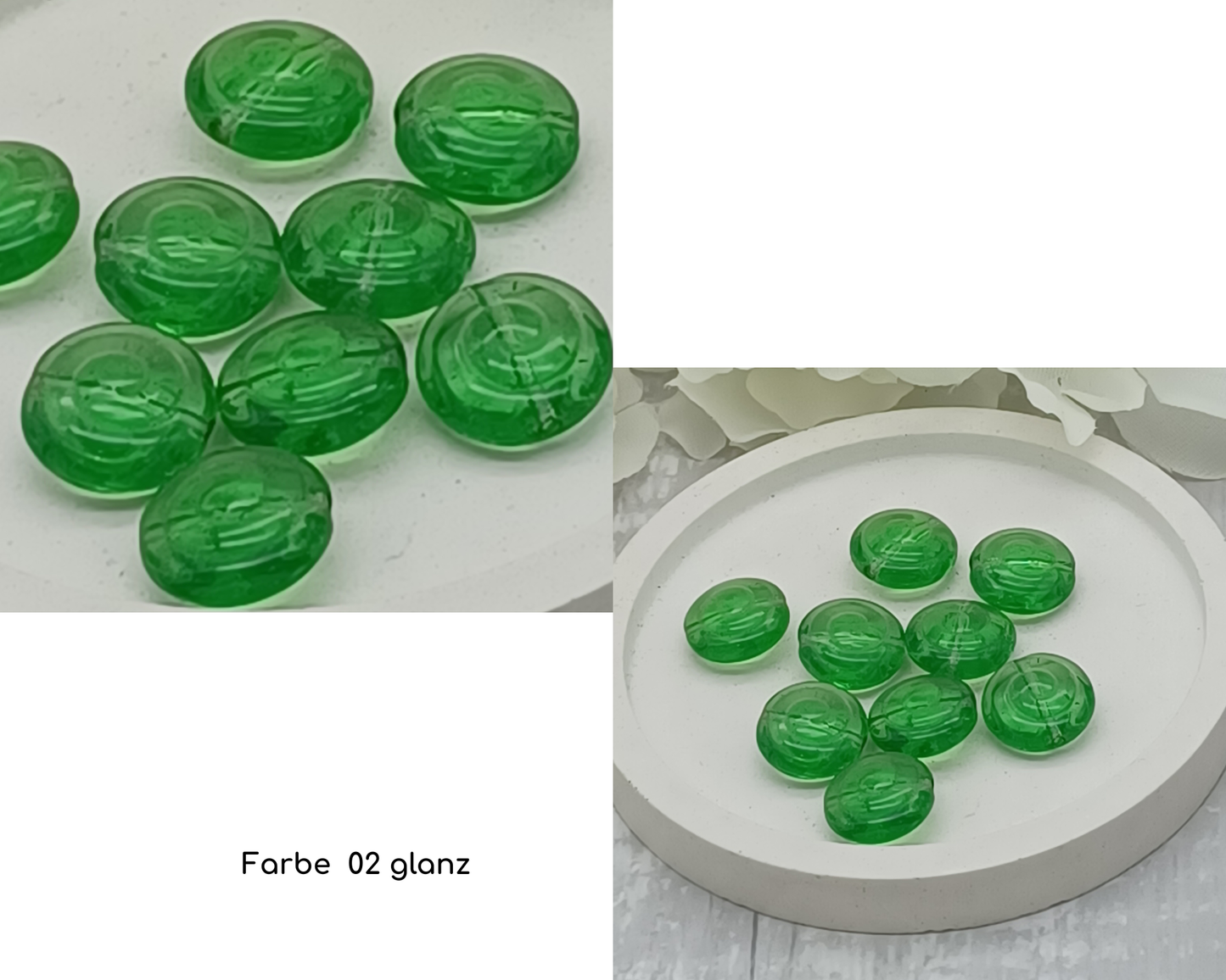 Plättchen, rund, Schneckenrillen ,flach Rund, 5 Stück