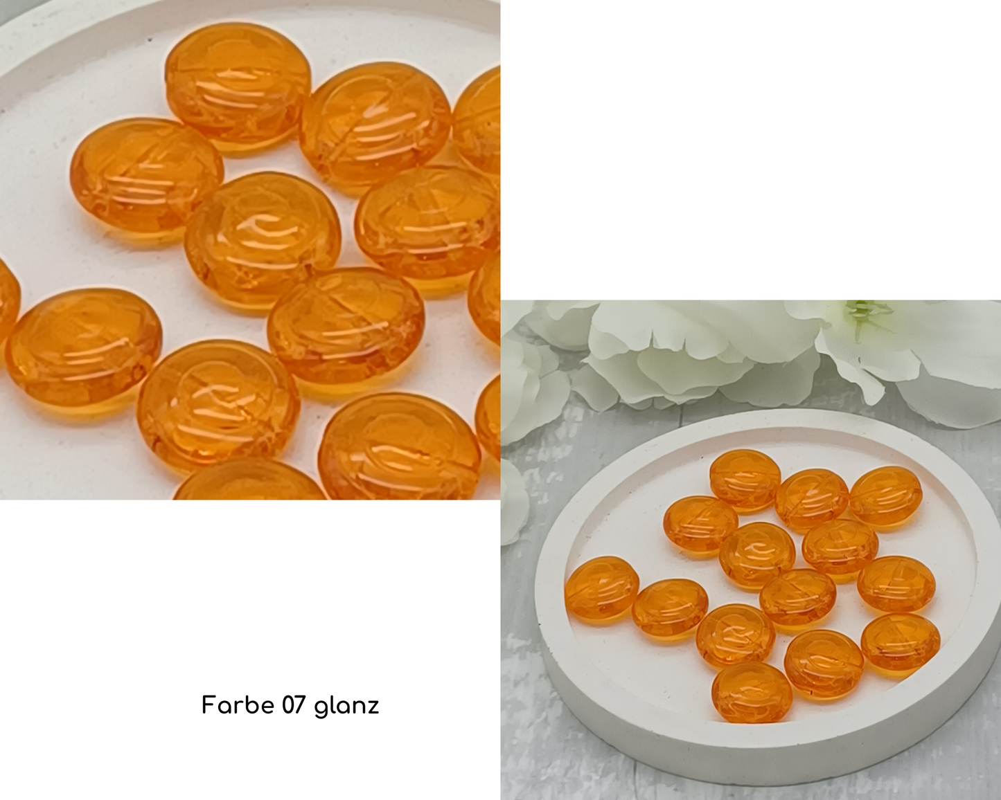 Plättchen, rund, Schneckenrillen ,flach Rund, 5 Stück