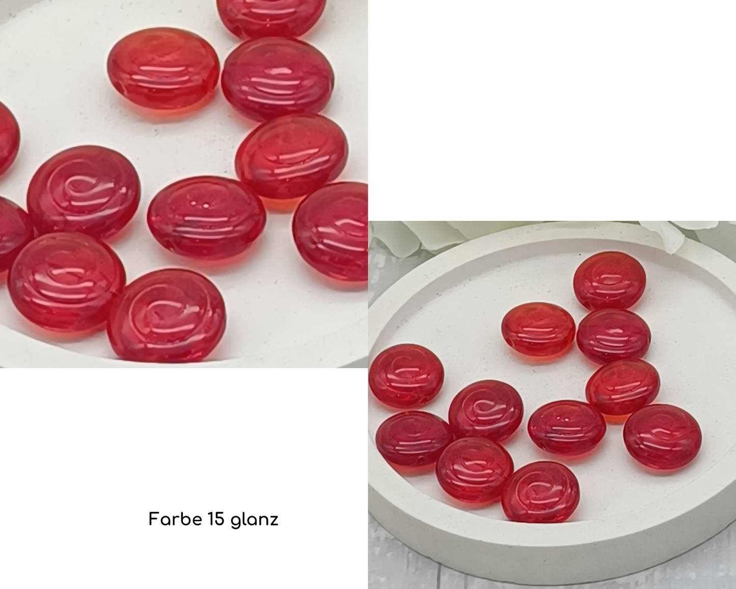 Plättchen, rund, Schneckenrillen ,flach Rund, 5 Stück