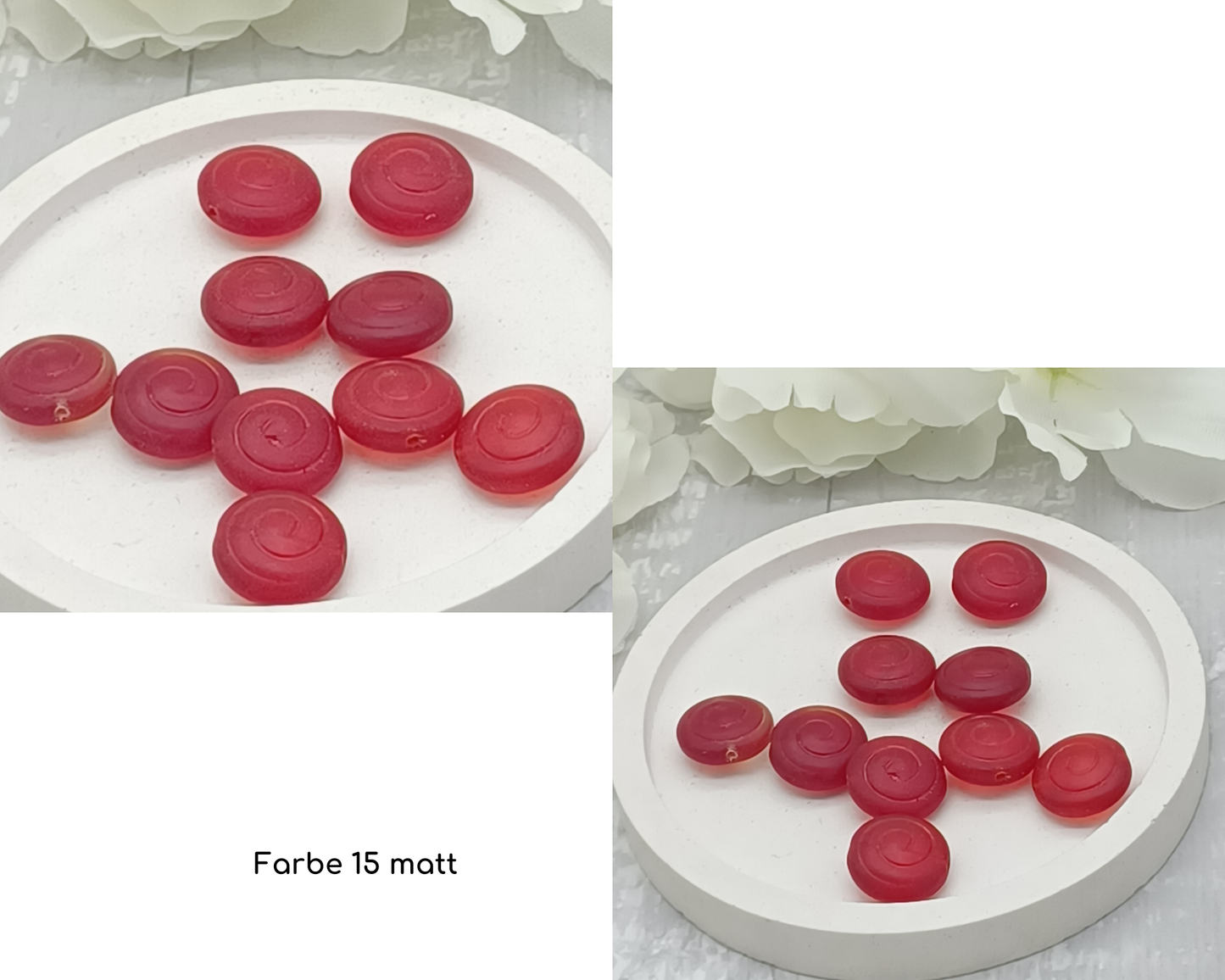 Plättchen, rund, Schneckenrillen ,flach Rund, 5 Stück