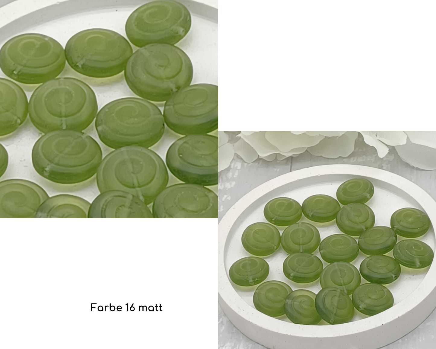 Plättchen, rund, Schneckenrillen ,flach Rund, 5 Stück