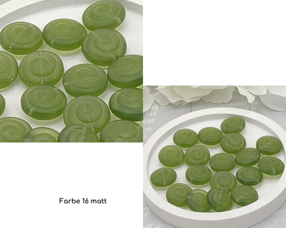Plättchen, rund, Schneckenrillen ,flach Rund, 5 Stück