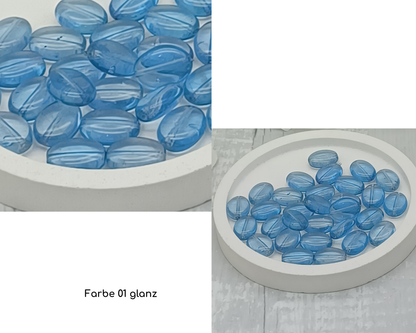 Plättchen klein, flach oval glanz, 10 Stück