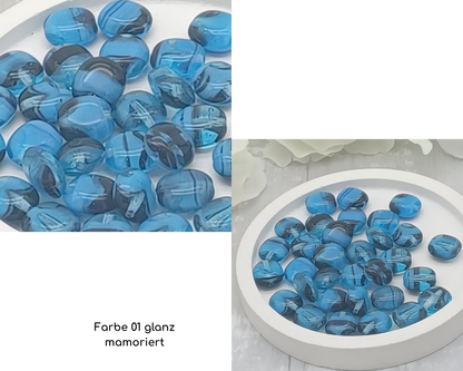 Plättchen klein, flach oval glanz, 10 Stück