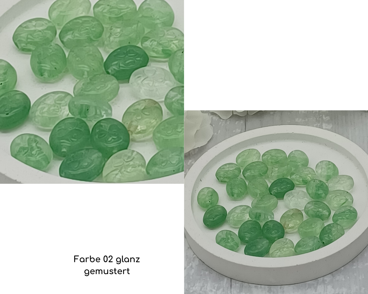 Plättchen klein, flach oval glanz, 10 Stück