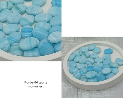 Plättchen klein, flach oval glanz, 10 Stück