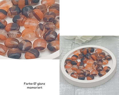 Plättchen klein, flach oval glanz, 10 Stück