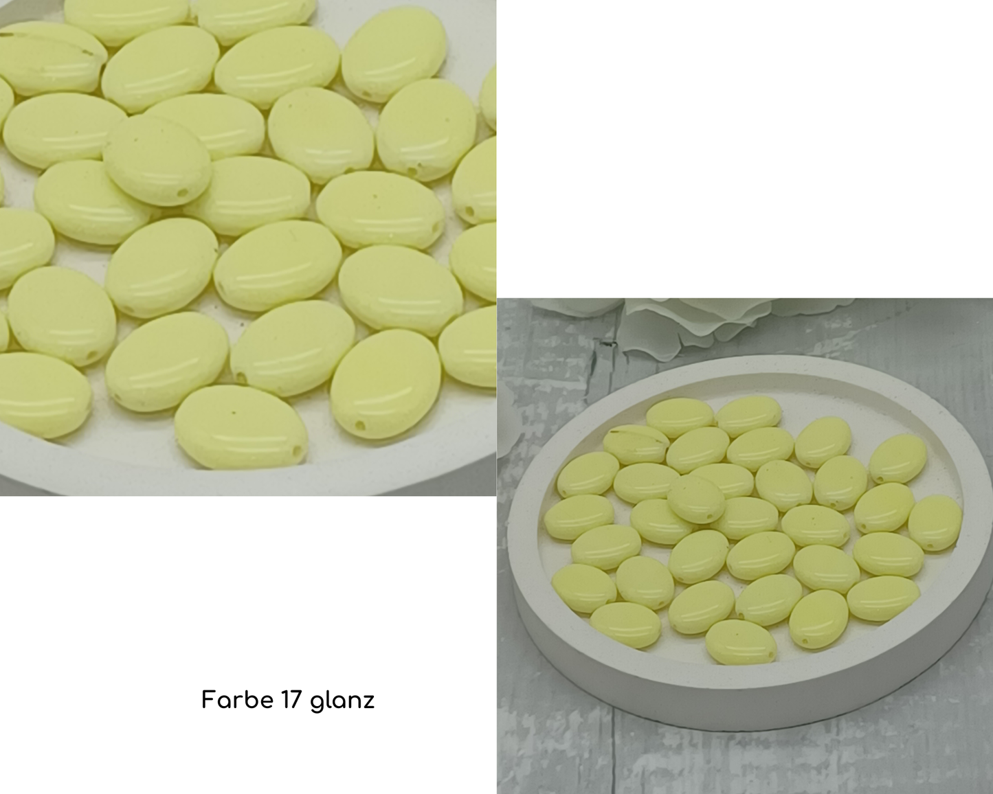 Plättchen klein, flach oval glanz, 10 Stück