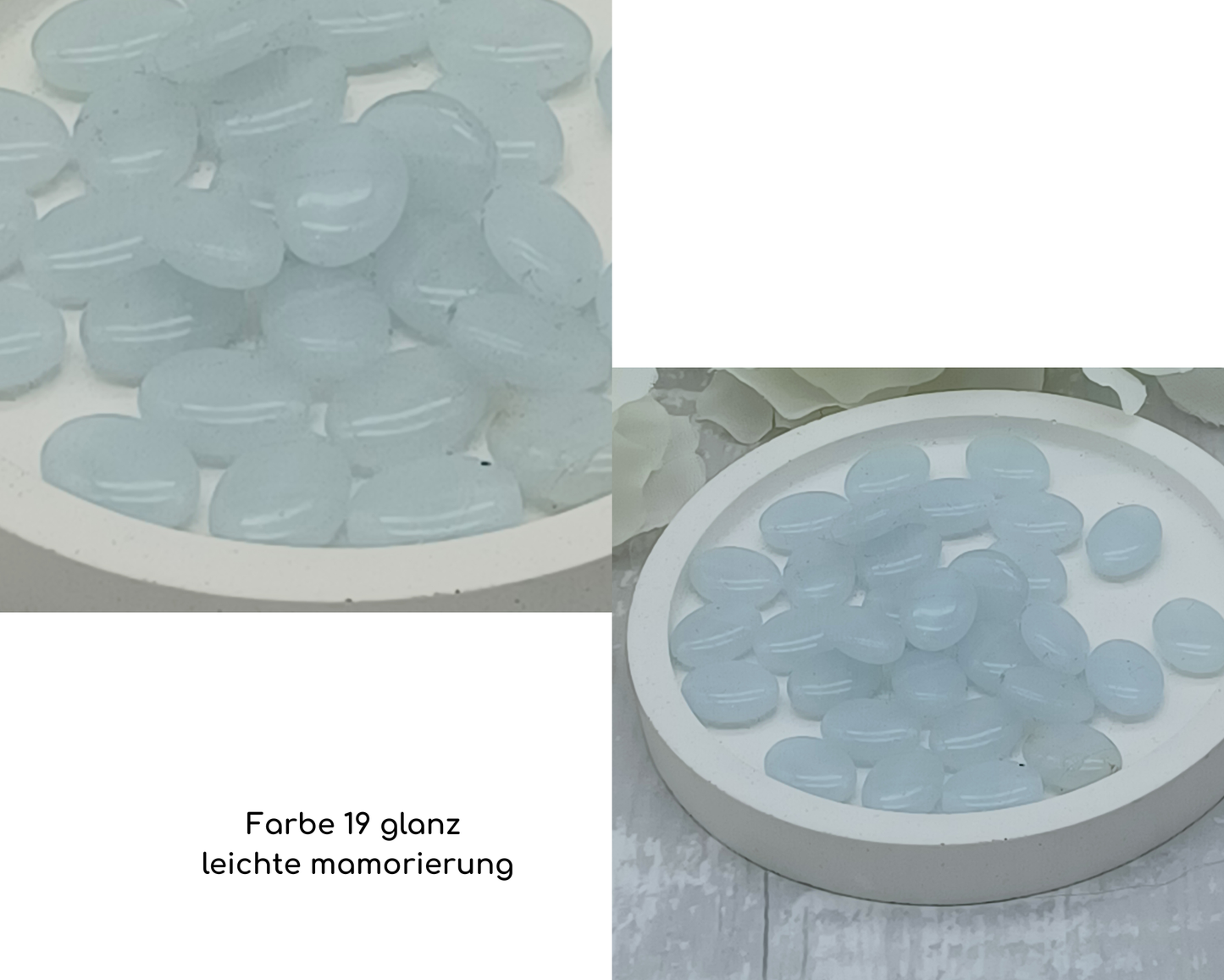 Plättchen klein, flach oval glanz, 10 Stück