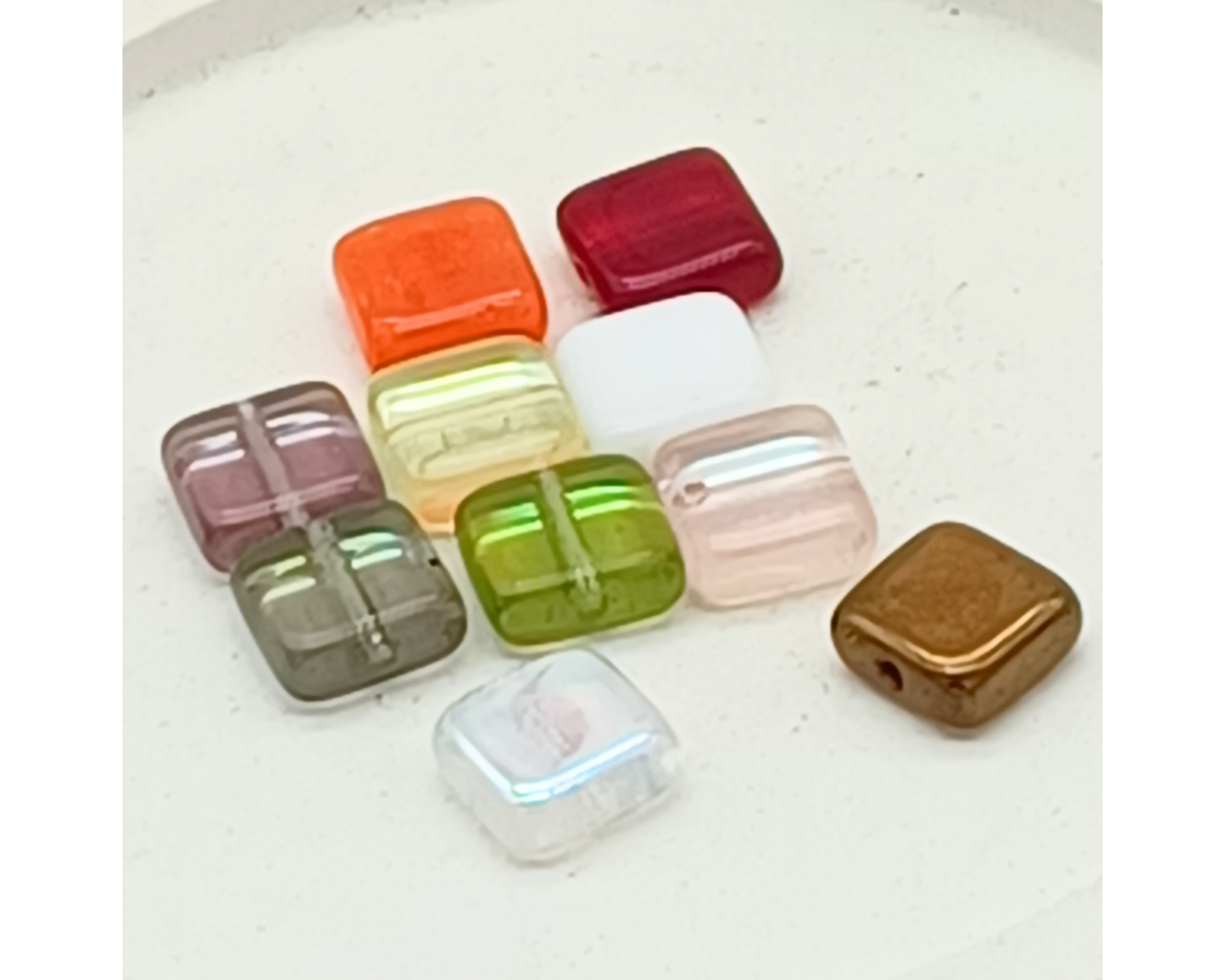 Plättchen klein, flach Rechteck glanz /Ab Beschichtung, 10 Stück