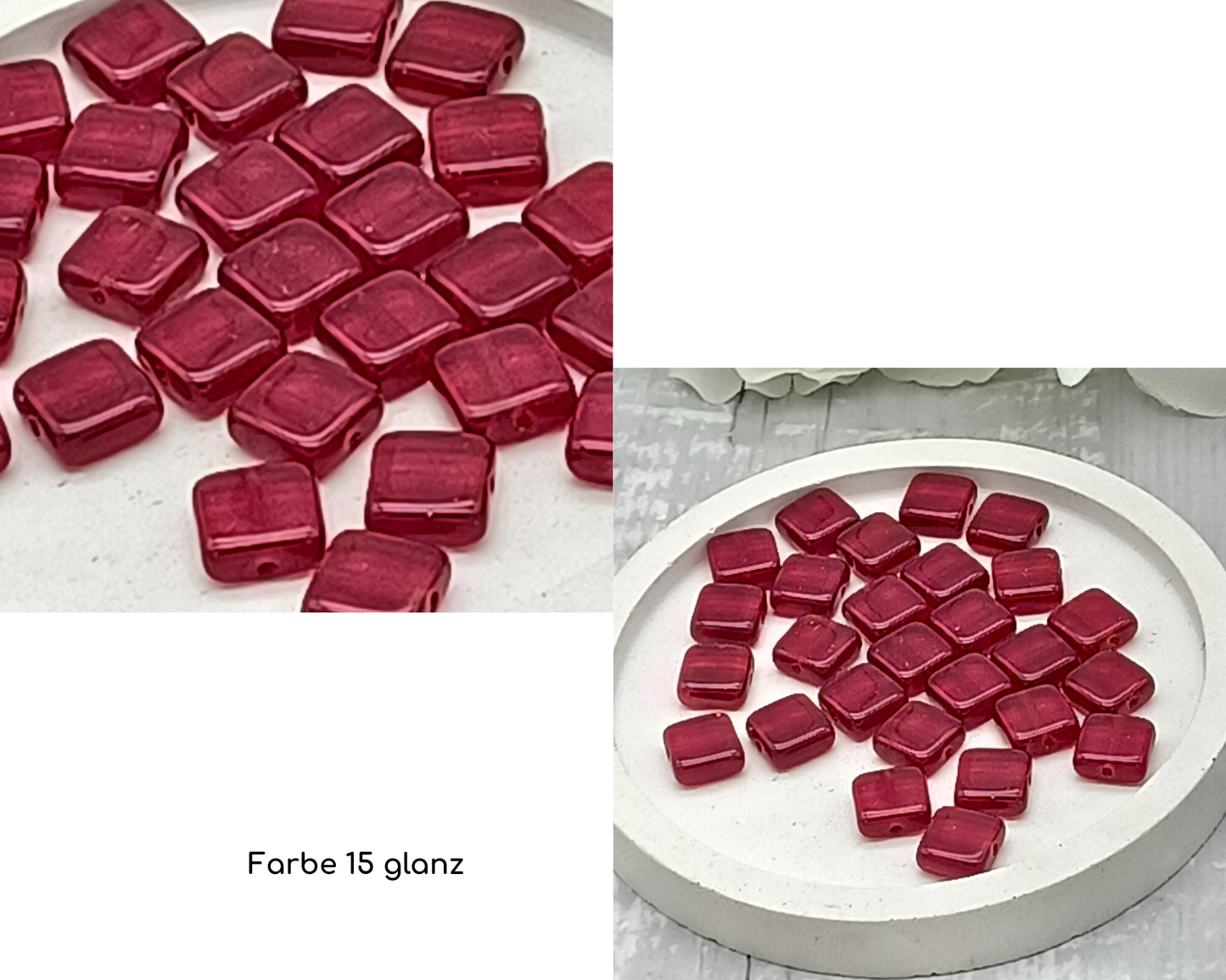 Plättchen klein, flach Rechteck glanz /Ab Beschichtung, 10 Stück