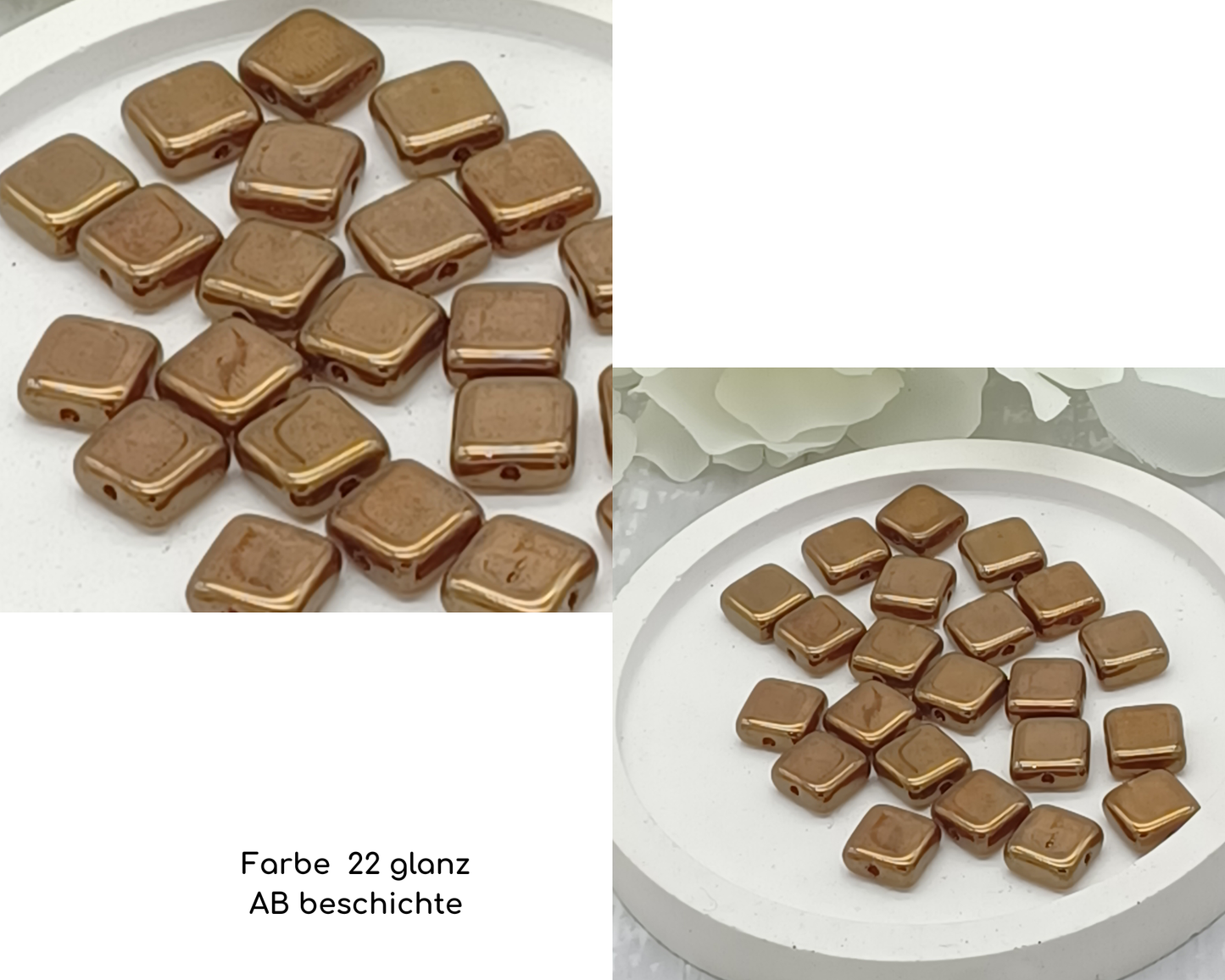 Plättchen klein, flach Rechteck glanz /Ab Beschichtung, 10 Stück