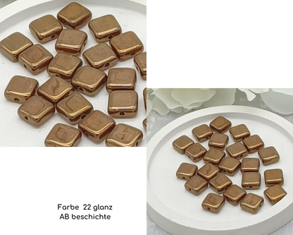 Plättchen klein, flach Rechteck glanz /Ab Beschichtung, 10 Stück