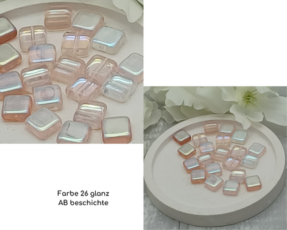 Plättchen klein, flach Rechteck glanz /Ab Beschichtung, 10 Stück