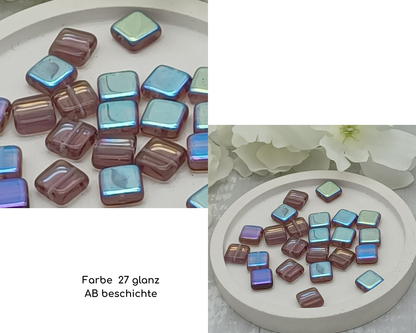 Plättchen klein, flach Rechteck glanz /Ab Beschichtung, 10 Stück