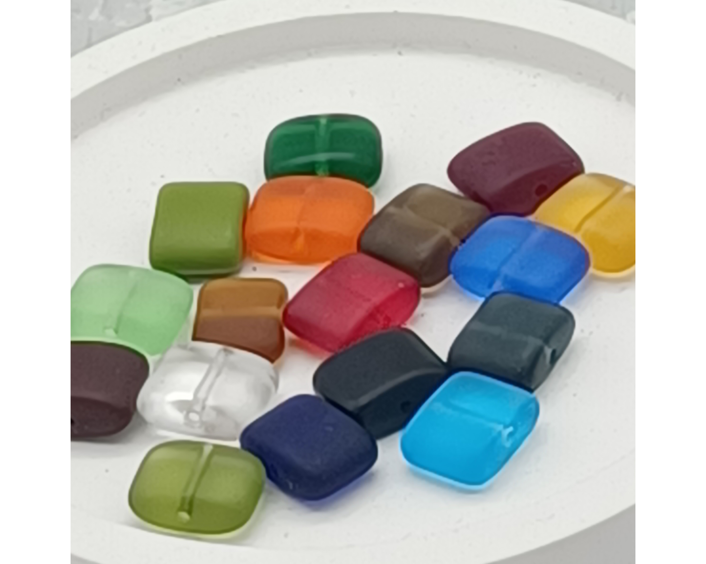 Plättchen Rechteck flach, matt 10 Stück