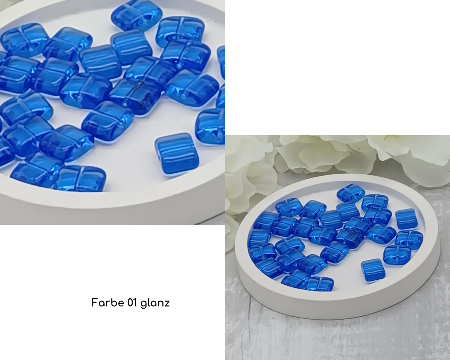 Plättchen Rechteck flach, glanz 10 Stück