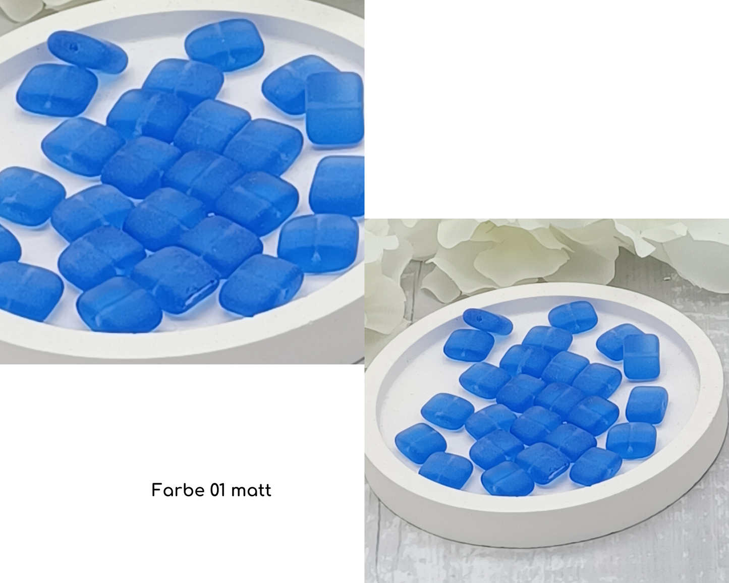 Plättchen Rechteck flach, matt 10 Stück