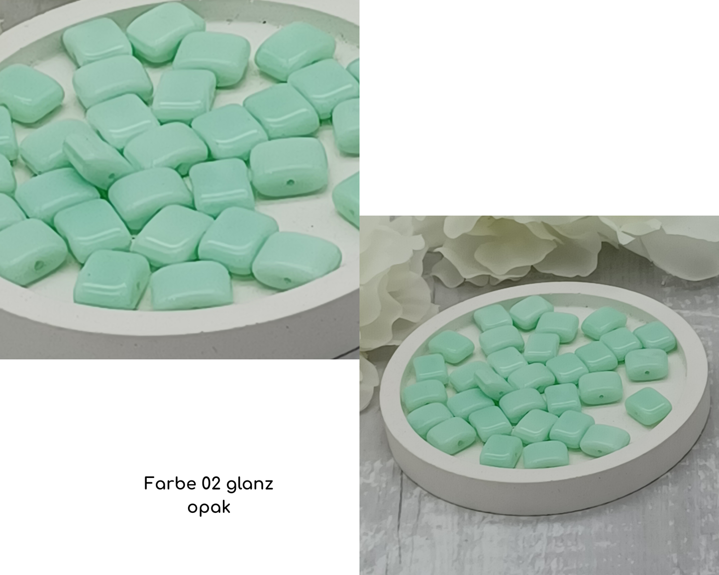 Plättchen Rechteck flach, glanz 10 Stück