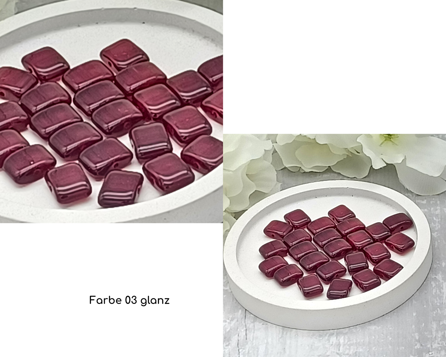 Plättchen Rechteck flach, glanz 10 Stück