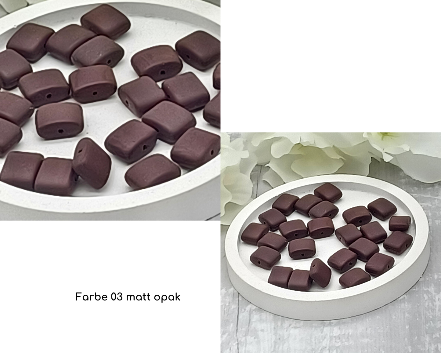 Plättchen Rechteck flach, matt 10 Stück