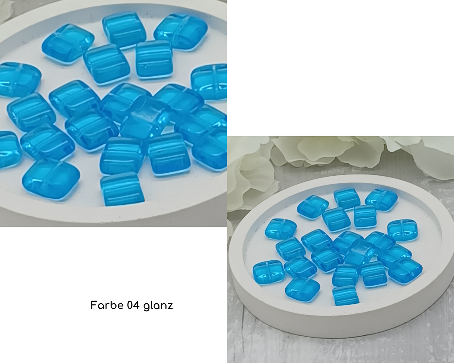 Plättchen Rechteck flach, glanz 10 Stück