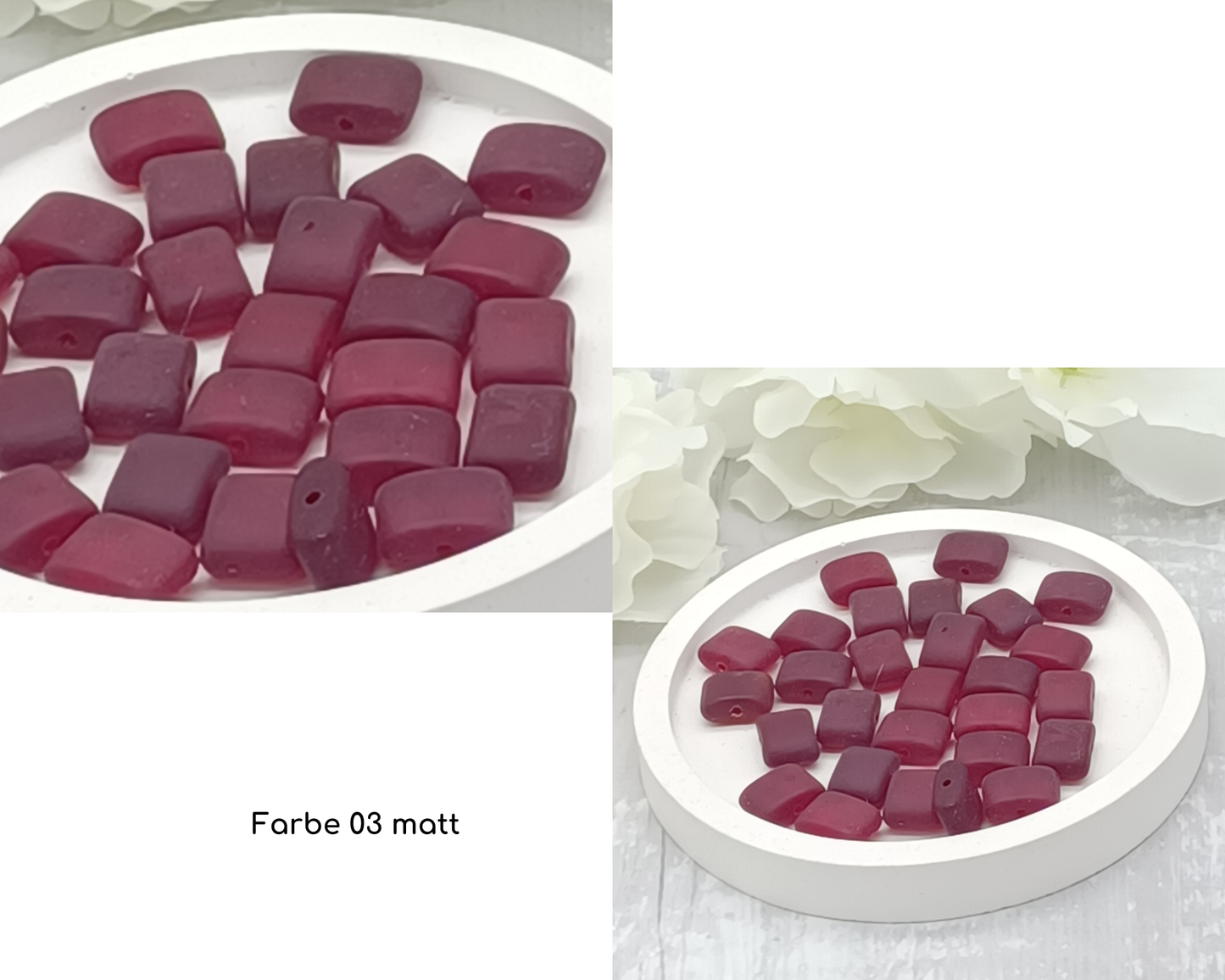 Plättchen Rechteck flach, matt 10 Stück