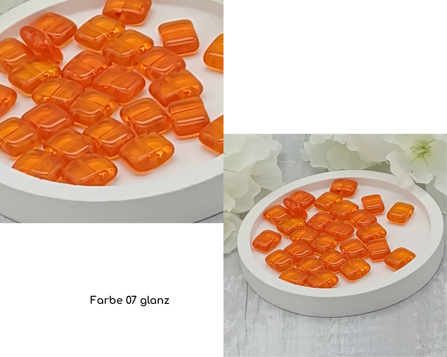 Plättchen Rechteck flach, glanz 10 Stück