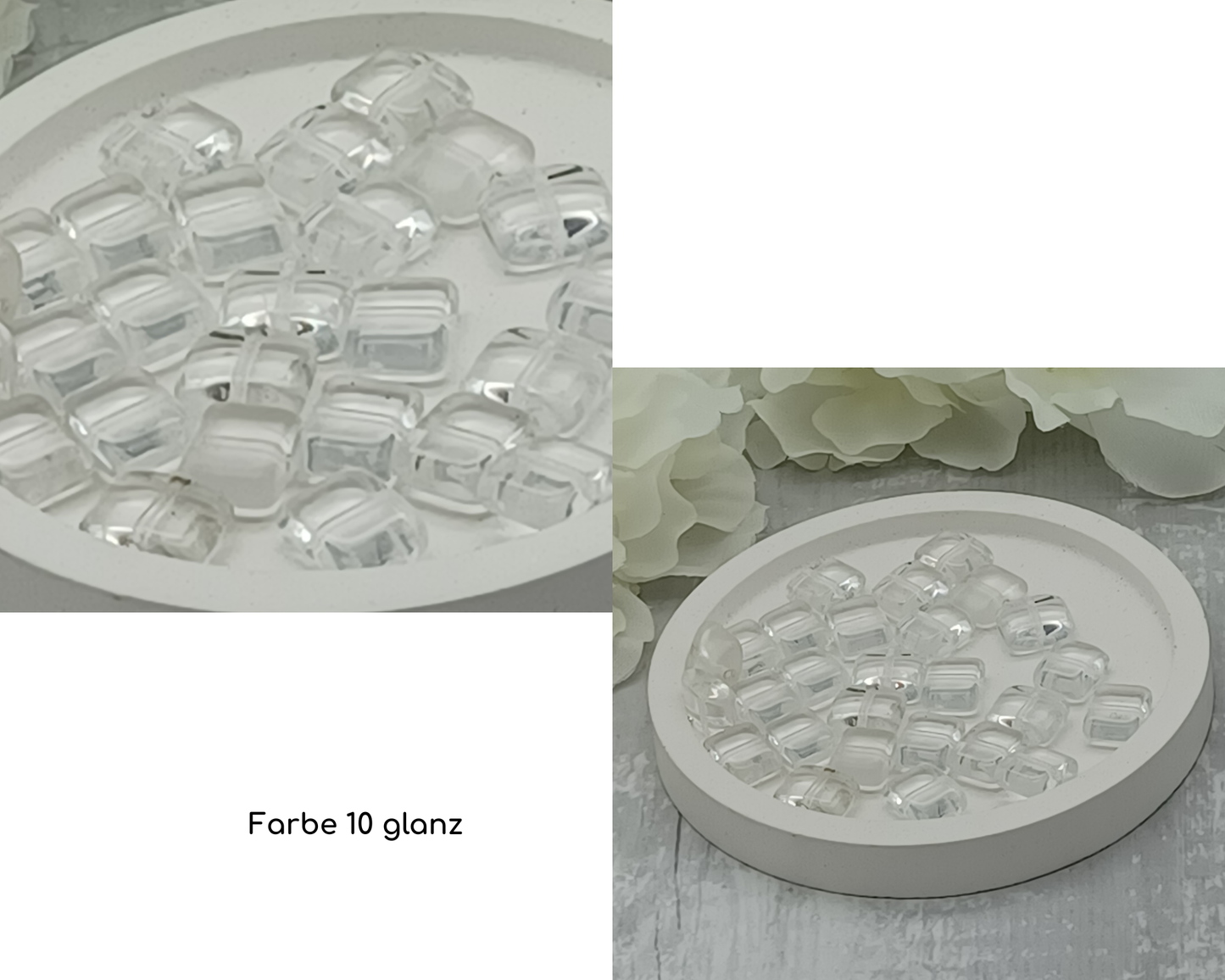 Plättchen Rechteck flach, glanz 10 Stück