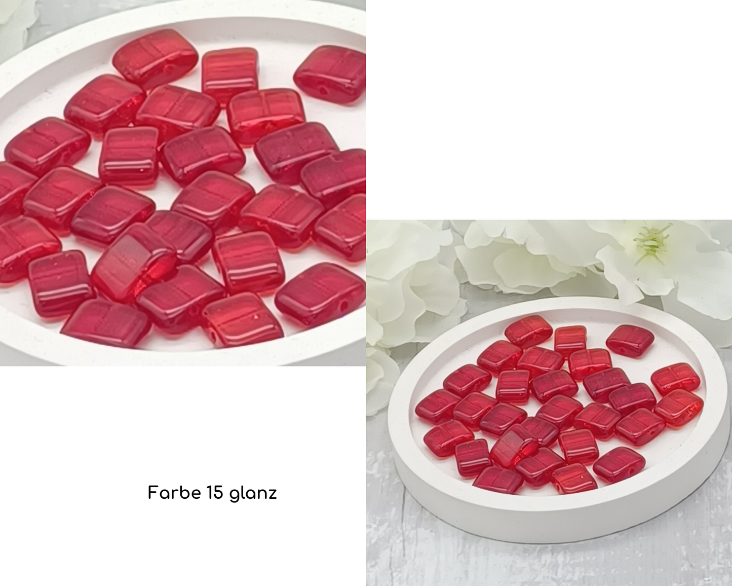 Plättchen Rechteck flach, glanz 10 Stück