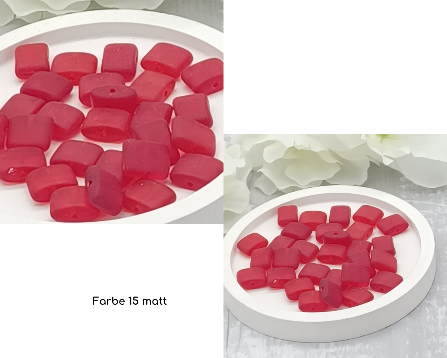 Plättchen Rechteck flach, matt 10 Stück