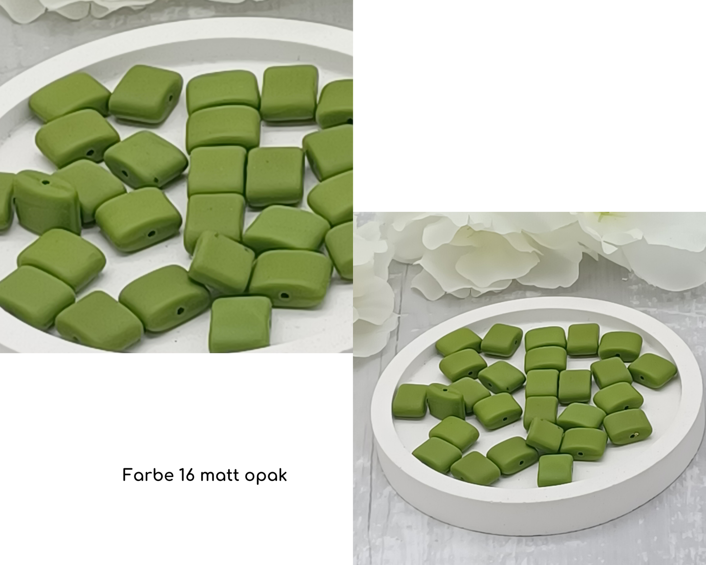 Plättchen Rechteck flach, matt 10 Stück