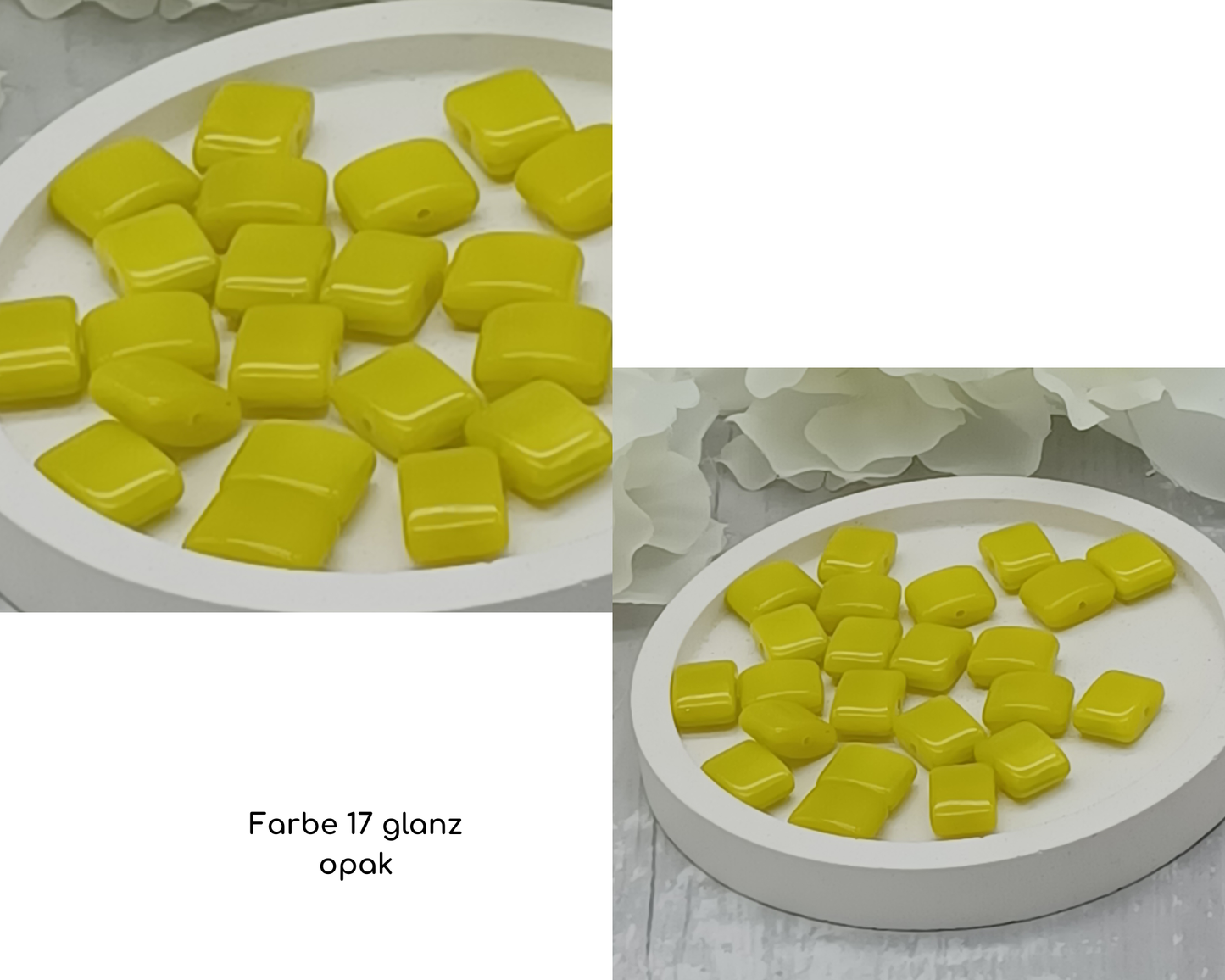 Plättchen Rechteck flach, glanz 10 Stück