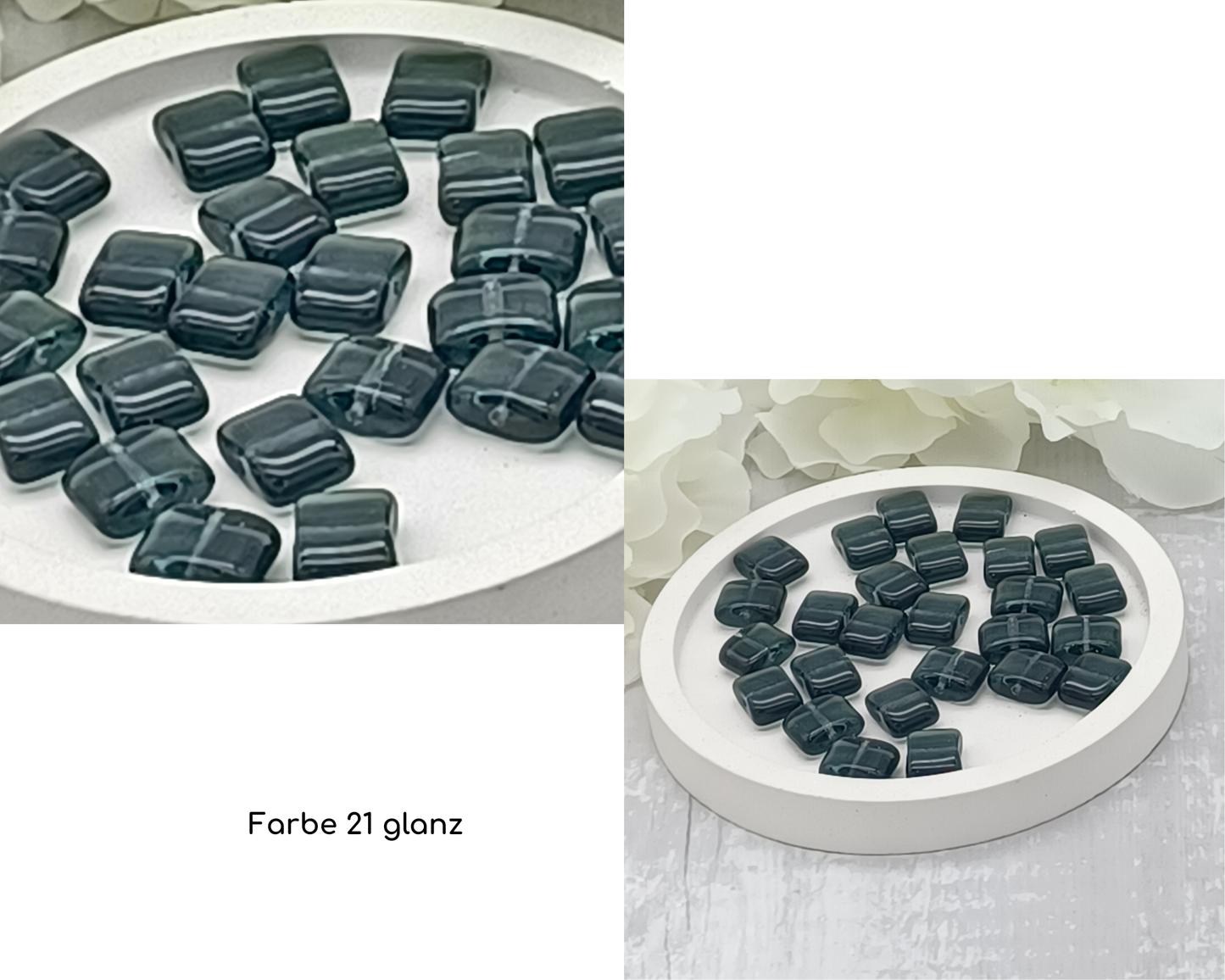 Plättchen Rechteck flach, glanz 10 Stück