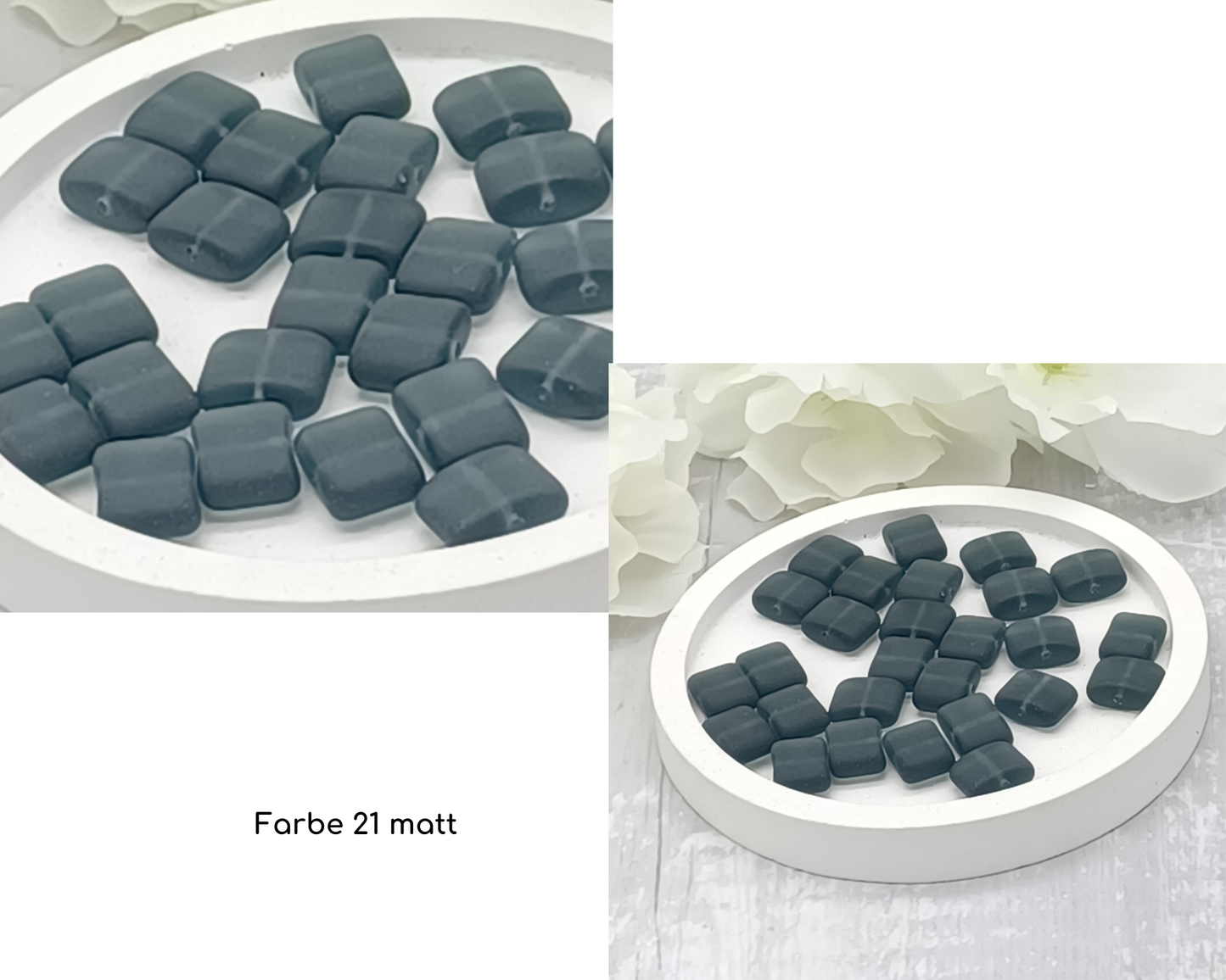 Plättchen Rechteck flach, matt 10 Stück