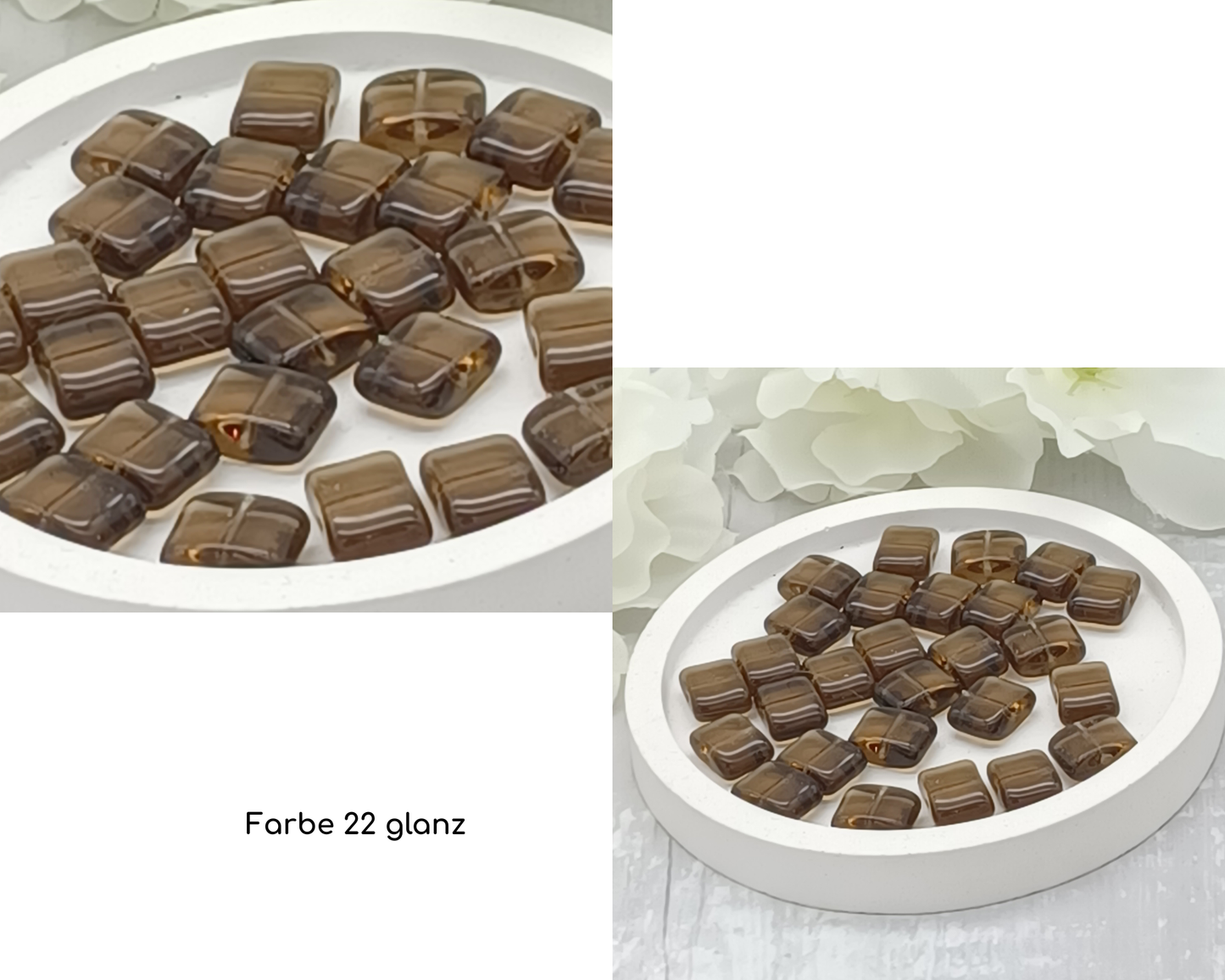 Plättchen Rechteck flach, glanz 10 Stück