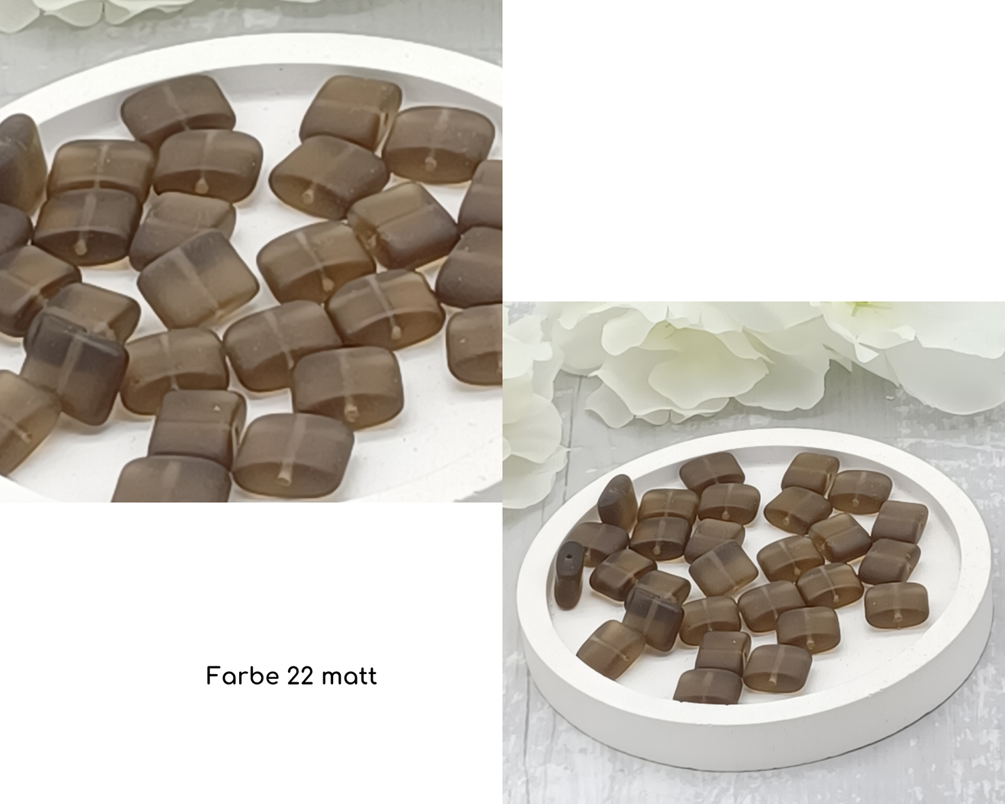 Plättchen Rechteck flach, matt 10 Stück