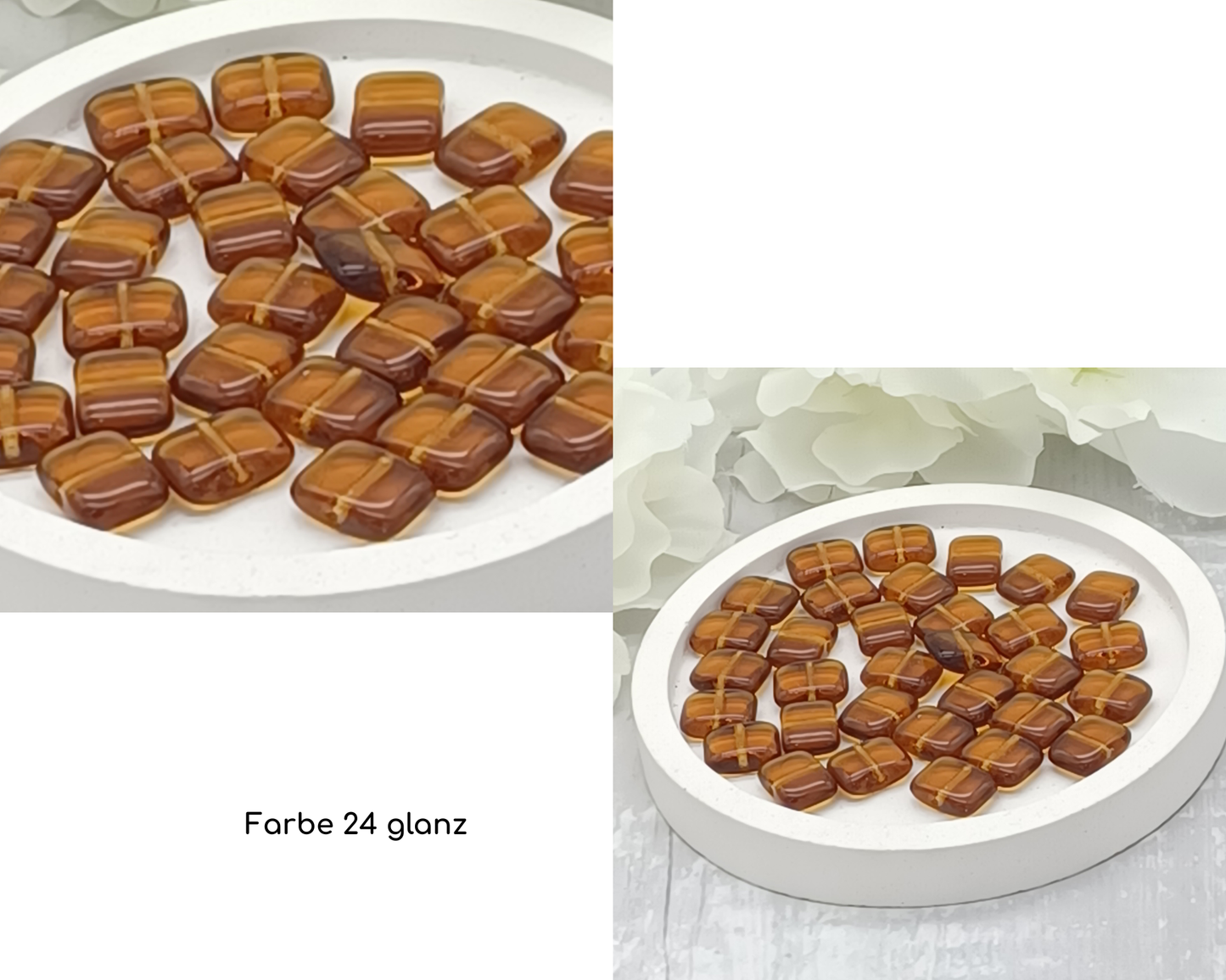 Plättchen Rechteck flach, glanz 10 Stück